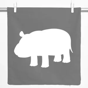 Декоративная наволочка Huuraa с силуэтом бегемота, подарочная, 40x40 см, серо-стальной хлопок, украшение в виде бегемота Hellweg Druckerei