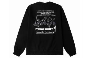 Свитшот с круглым вырезом свободного кроя унисекс для весны и осени Kappa, черный