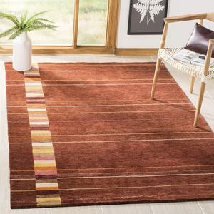 Ковер-ковер-дорожка SAFAVIEH, 77 x 366 см, Tibetan Collection, бордовый и разноцветный, ручной вязки, современная шерсть, идеально для помещений с высокой проходимостью в гостиной, спальне (TB510C)