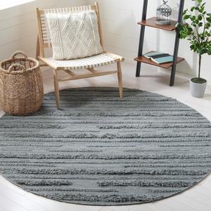 Ковер SAFAVIEH, 183 x 183 см, Vermont Collection Grey/Ivory VRM901F ручной работы из премиальной шерсти для прихожей, гостиной, спальни или кухни