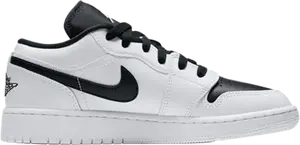 Кроссовки Air Jordan 1 Retro Low GS White Black, белый