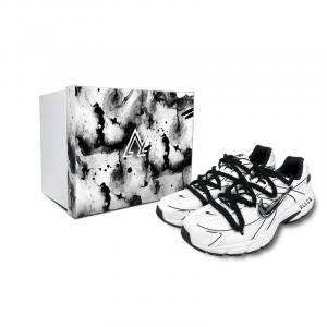 Nike Инициатор амортизирующая дышащая поддержка низкие повседневные городские туфли для поездок на работу беговые мужские black white