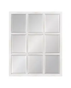 Настенное деревянное зеркало Hogan 9 с оконным стеклом — 26" x 32" Kate And Laurel, white