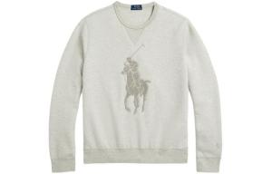 Поло пони свитшот из хлопковой смеси Polo Ralph Lauren, серый