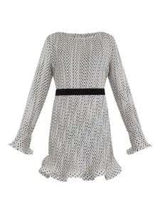 Платье мини в горох SIMONA CORSELLINI, нейтральный