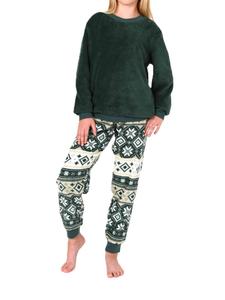 NORMANN Детская пижама из кораллового флиса в норвежском стиле, зеленого цвета
