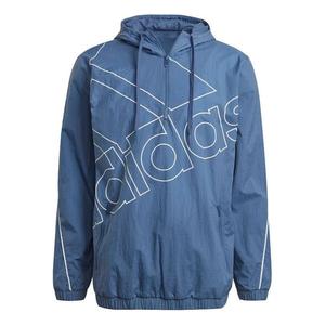 Куртка adidas M Favs Q1 Wb Half Zipper Pullover hooded Training Sports Jacket Deep Blue, синий