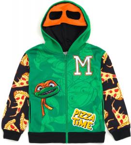 Флисовая толстовка Teenage Mutant Ninja Turtles Michelangelo Cosplay, Toddler To Big Kid Sizes (2T - 10-12), зеленый