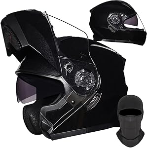 Шлем Labzaa Motorcycle с высокопрочной оболочкой, черный