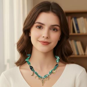 Ожерелье-бандана с шарфом и подвеской в ​​виде подковы и креста в виде ковбойского сапога в стиле вестерн Fashnzfab, золотой/зеленый