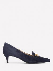 Iris Suede Loafers на низком каблуке kitten heel Boden, Navy