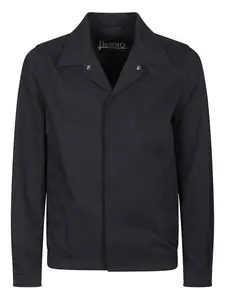 Куртка с застежками-кнопками и кулиской Herno, синий