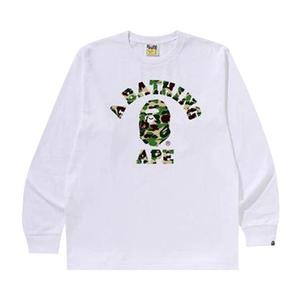 Футболка BAPE ABC Camo College Long-Sleeve Tee, White/Green