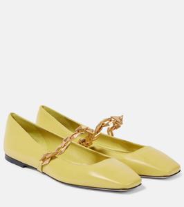 Кожаные балетки Diamond Tilda Jimmy Choo, Sunbleached Yellow
