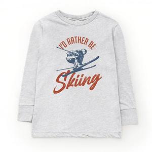 Футболка с принтом I'd rather be skiing The Juniper Shop, Heather Grey