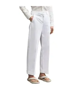 Хлопковые эластичные брюки прямого кроя Peuterey, белый