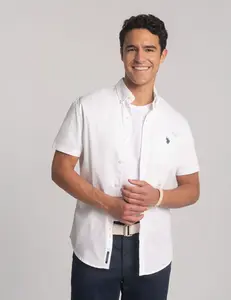 Рубашка U.S. Polo Assn Short Sleeve Stretch Poplin, белый