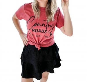 Юбка с оборками из вельвета черного цвета VERY J