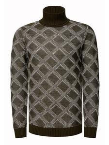 Водолазка из толстой пряжи в клетку цвета хаки Rusty Neal