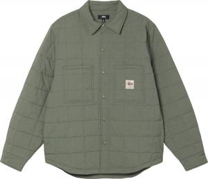 Рубашка Stussy Quilted Fatigue Shirt 'Green', зеленый