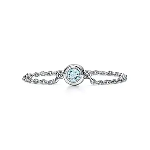 Кольцо Tiffany & Co. x Elsa Peretti Color By The Yard, серебро/аквамарин