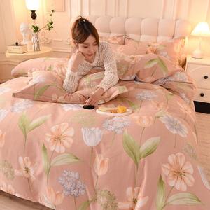 LUOLAI HOME Комплект постельного белья 1.5м: пододеяльник 200×230 см, простыня, наволочки, цвет Lina Pink