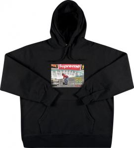 Толстовка Supreme x Thrasher Hooded Sweatshirt 'Black', черный