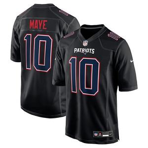 Мужская модная игровая джерси Drake Maye Carbon Black New England Patriots Nike