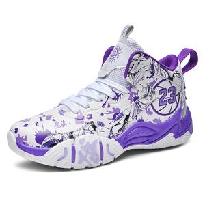 TONYBEAR Унисекс баскетбольные кроссовки бело-фиолетовые, цвет White Purple