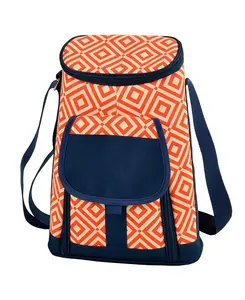 Сумка-Холодильник для вина на 2 бутылки с сырной доской, ножом и штопором Picnic At Ascot, orange