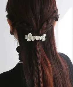 Заколка/крючок для волос в виде матового металлического цветка Colleca La, цвет Silver