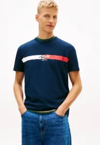 Футболка с фирменным логотипом, футболка с принтом. Tommy Jeans, Dark Night Navy