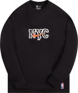 Лонгслив Kith & Nike For New York Knicks Long-Sleeve Tee 'Black', черный
