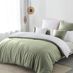 Комплект постельного белья Nesture, 2 предмета, 135х200/80x80 см, шалфейно-зеленый/белый