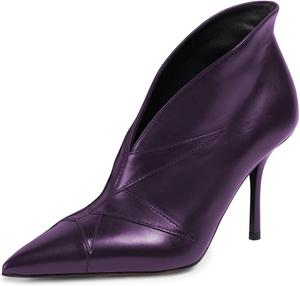 Женские элегантные ботильоны Pazzion с заостренным носком, высоким каблуком и V-образным вырезом, на шпильке, осенние короткие ботинки, стильные для работы, бизнеса и вечеринок, размеры 4-16 US, Purple