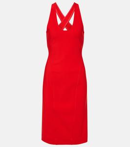 Платье миди с открытой спиной Alaïa, Rouge Vif