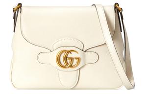GUCCI Кожаная сумка-мессенджер через плечо маленькая женская белая