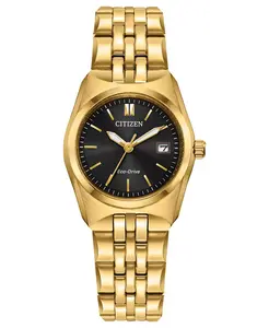 Женские классические часы Corso на стальном браслете с позолотой, 27 мм Citizen