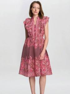 Платье Lilat Boho в стиле пейсли Gina Bacconi, Brown/Pink