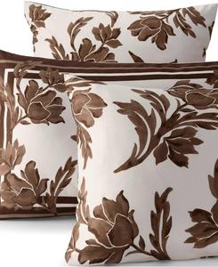 Наволочка для подушки из египетского хлопка класса люкс с плотностью 700 нитей, не требует глажки Lands' End, Dark walnut elegant floral, European