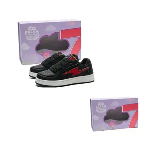 7 SEVFUN Износостойкие и легкие низкие скейтерские кроссовки унисекс в коробке - черный красный, цвет Black Red