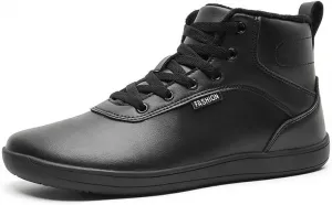 Зимние мужские кроссовки-снегоступы Qacksv с утепленной меховой подкладкой, широкой ноской и противоскользящей подошвой, черные