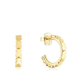 Серьги-кольца Tous Straight, серебро позолоченное