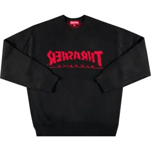 Свитер Supreme x Thrasher Sweater 'Black', черный