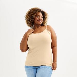 Майка больших размеров Sonoma Goods For Life с бретельками на тонких бретельках, цвет Lea Peach