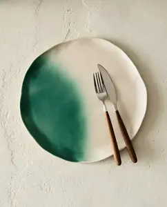 Тарелка Zara Home Ombré Stoneware Dinner X Collagerie, зеленый
