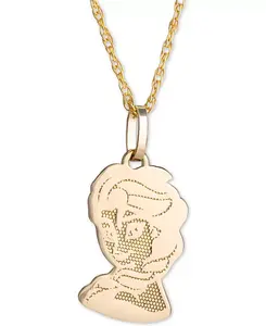 Детское ожерелье с подвеской «Холодное сердце Эльзы» 15 дюймов из 14-каратного золота Disney, gold