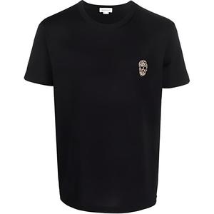 Футболка с декоративным черепом Alexander McQueen, черный