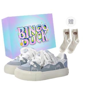 Нескользящие и дышащие низкие кроссовки для женщин BINGO DUCK, Light Blue+Exclusive Shoe Box+Gift Socks
