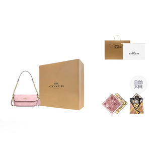 COACH Хейли, маленькая женская сумка через плечо из покрытого холста с гладкой кожей, розовая